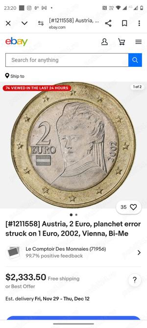 vand moneda rara si veche 2 euro austria - imagine 4