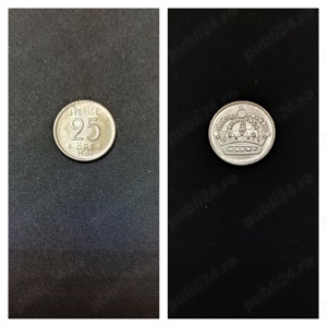 Moneda argint 25 Ore, SUEDIA, 1961