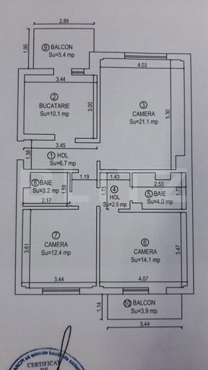 Apartament renovat cu 3 camere, 75 mp, etaj 4/4,  în Carpați 2 - imagine 8