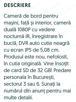Canera de bord pentru mașini fata si interior - imagine 3
