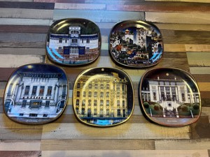 Set 5 farfurii portelan Rosenthal, Wien bei Nacht, Certificat Bradex