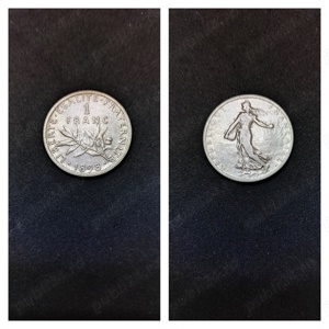 Monede argint 1 Franc, FRANTA, anii 1898, 1908, 1909, 1910