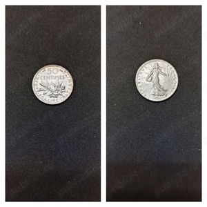 Moneda argint 50 Centimes, FRANTA, 1908