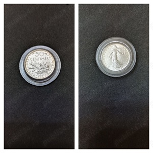 Monede argint 50 Centimes, FRANTA, anii 1909, 1912, 1913, 1914, 1915