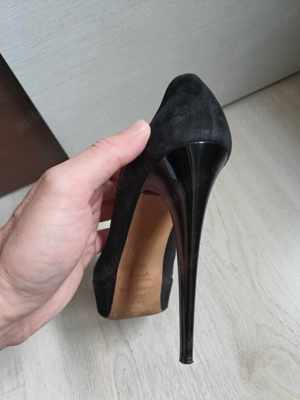 Pantofi cu toc Celyne B Elisabetta Franchi, black platform pumps in suede in size 40 - imagine 4