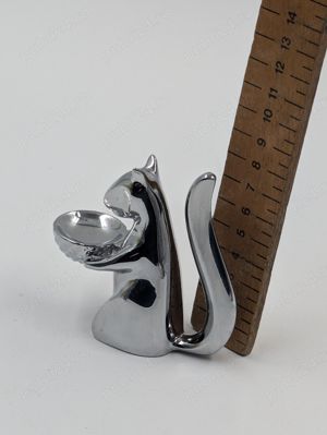 Mini Statueta Next Chrome Silver Squirrel Ring Holder   Trinket Dish  Veverita - imagine 2