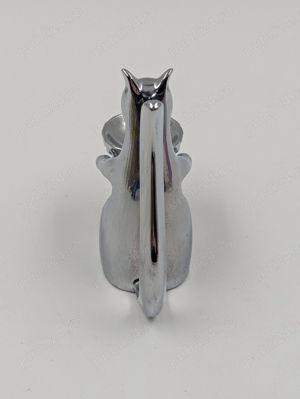 Mini Statueta Next Chrome Silver Squirrel Ring Holder   Trinket Dish  Veverita - imagine 3