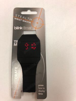 Ceas Blink Time Black Stealth Wrist Watch Loot Crate Exclusive Silicone Strap & Body - imagine 5