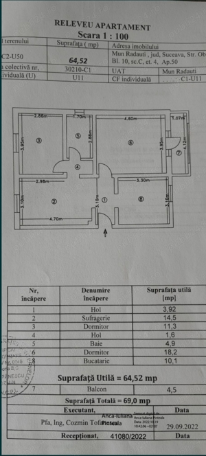 Vând apartament 3 camere în municipiul Rădăuți cartier Obor 