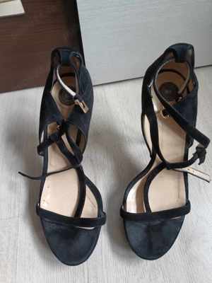 Womens Casual Platform Ankle Strap Suede Stiletto High Heel Sandale cu toc, piele intoarsa Nr.40 - imagine 5