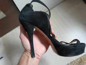 Womens Casual Platform Ankle Strap Suede Stiletto High Heel Sandale cu toc, piele intoarsa Nr.40 - imagine 4