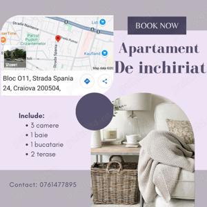 Apartament 3 camere  de inchiriat