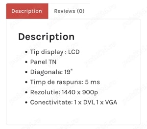 Monitor LCD 19" Dell 1909Wf, DVI, VGA, 1440x900p, 5ms - imagine 4