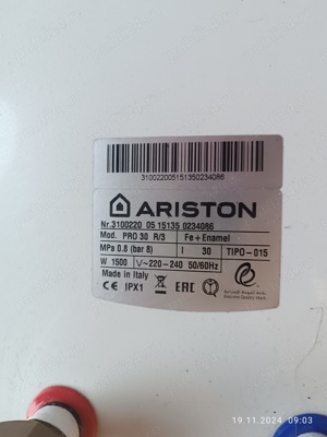 Vând boiler electric Ariston 30 litri. - imagine 2