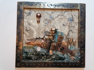 Știucă taxidermie steampunk tablou 3d unicat