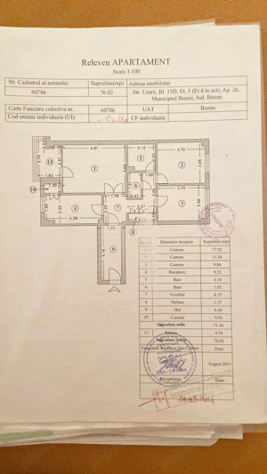 Apartament decomandat 3 camere, Buzau Centru, bloc post 1980, etaj 5 6 - imagine 2