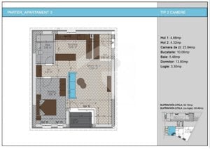 2 camere cu terasa in bloc nou zona Nerva Traian, Metrou Timpuri Noi - imagine 4