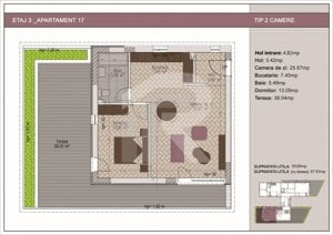 2 camere cu terasa in bloc nou zona Nerva Traian, Metrou Timpuri Noi - imagine 7