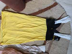 Yellow dress with multicoloured print Class Roberto Cavalli rochie zi  - imagine 2