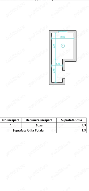 Proprietar vand ap 2 camere, decomandat, 45 mp utili, parter+boxa 9,3 mp - imagine 2