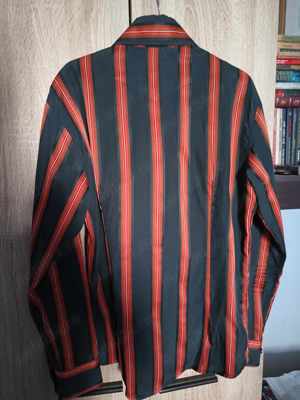 Men's Unique Gucci Blazer Stripe Shirt in Black red, Camasa Gucci Slim Fit Shirt M - imagine 2