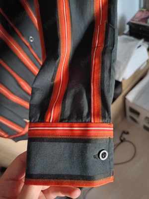 Men's Unique Gucci Blazer Stripe Shirt in Black red, Camasa Gucci Slim Fit Shirt M - imagine 4