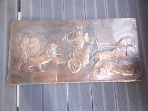 Vând tablou tabla cupru in relief