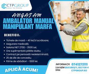 Angajam Manipulant Materiale - 2700-3500 lei Net - București