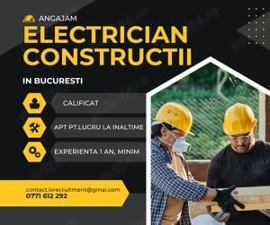 Angajare Electrician în Construcții   București - calificat