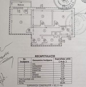 De vanzare 3 camere , decomandat , 37000 euro - imagine 2