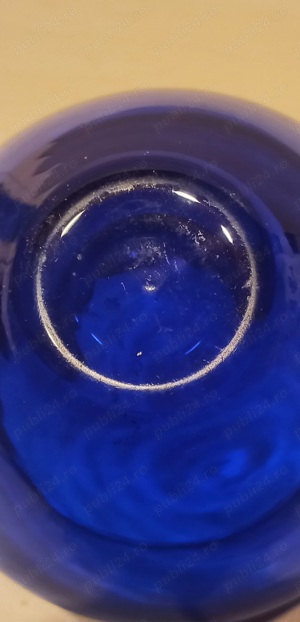 Vas decorativ sticlă albastră. - imagine 5