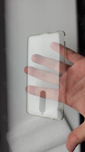 Husa NOKIA 8 TA-1004, TA-1012, TA-1052 tip carte albastru -silicon transparent - gri - imagine 4