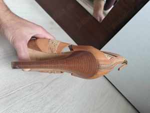 Fendi Patent Leather Cork high heel Peep Toe Platform Sandals 39 - imagine 2