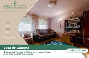 Casa cu 2 camere si 120mp teren, zona Vlaicu, Arad