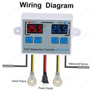 Termostat dublu cu alarma W1088 incubator uscator maternitate 220V