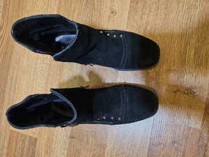 Botine dama, piele intoarsă - imagine 3