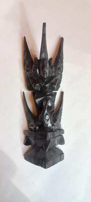 Statuie hindusă Vishnu și Garuda lemn - imagine 5