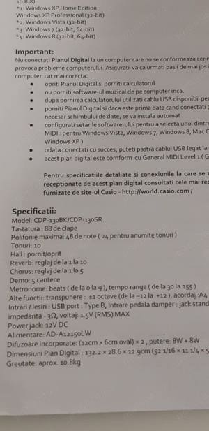 Pian digital CASIO CDP 130 - imagine 5