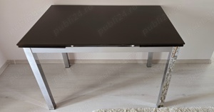 Masă extensibilă, crom,sticlă securizată  - imagine 3