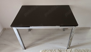 Masă extensibilă, crom,sticlă securizată  - imagine 2