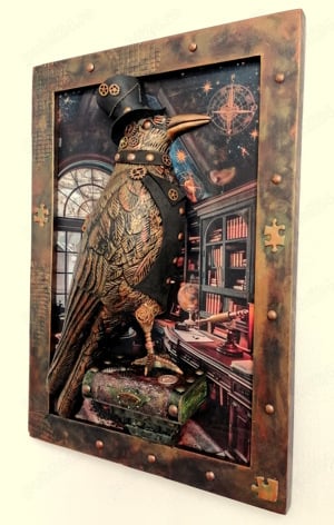 Cioară, corb Deținătorul adevărurilor. tablou 3d unicat