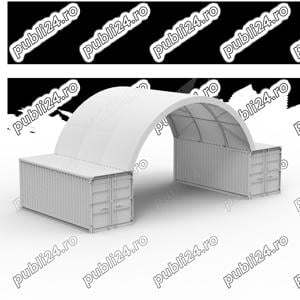 Cort container 8m x 6m pentru containere de 20" - imagine 3