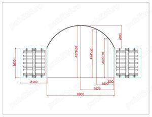 Cort container 6m x 12m pentru containere de 40" - imagine 3