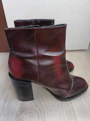 Botine Zara Trafaluc Red Patent Ankle Boots Size 40 