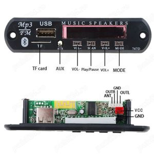 Amplificator 2x6W, Bluetooth iOS Android si mp3 player USB stick telecomanda - imagine 4