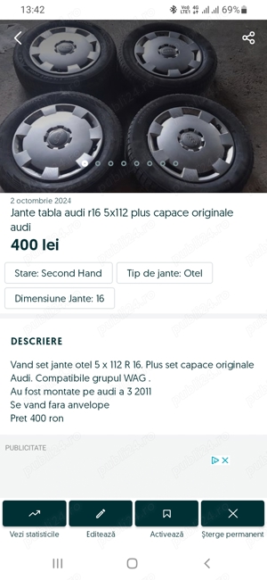 Jante otel R 16 WAG  Audi 