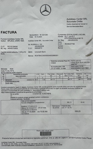 Senzor presiune gaze evacuare Mercedes, nou, cu garanție - imagine 3