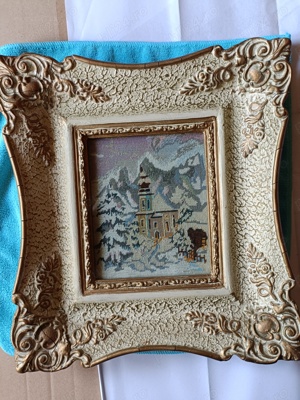 TABLOU Goblen inramat Peisaj de Iarna - imagine 2