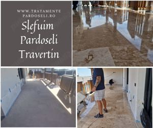 Șlefuire pardoseli din travertin