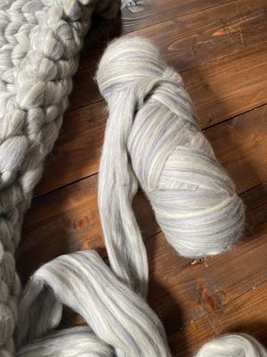 Lana fir gigant 2kg gri lână fir mare - imagine 4